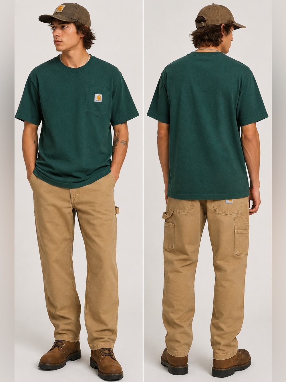 Carhartt Original Fit Pocket Tee Forest Green Size Large